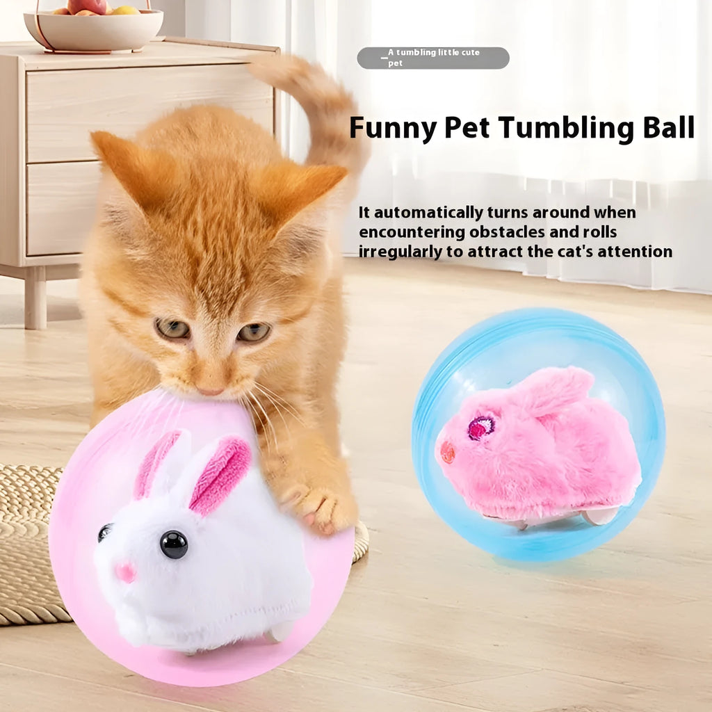 Hamster rolling ball toy with plush animal shell inside transparent plastic sphere