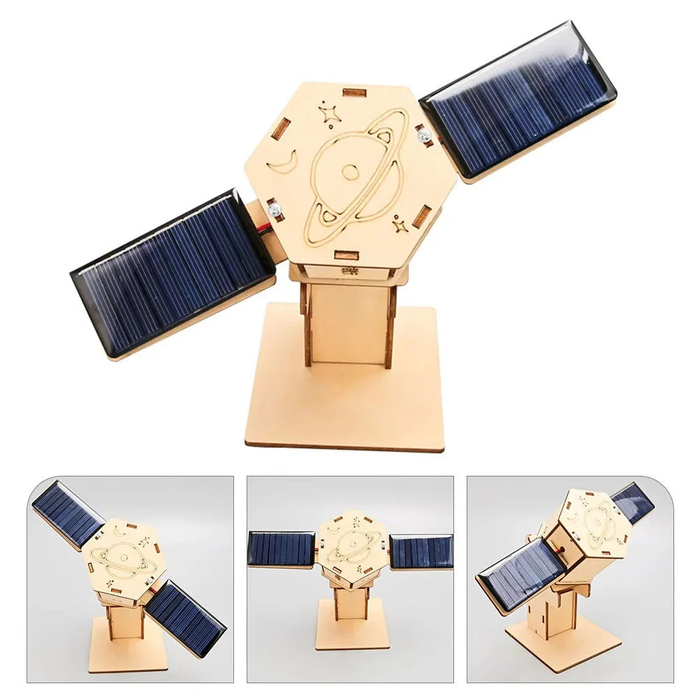 Solar-Powered DIY Space Satellite STEM Kit for kids, educational science toy