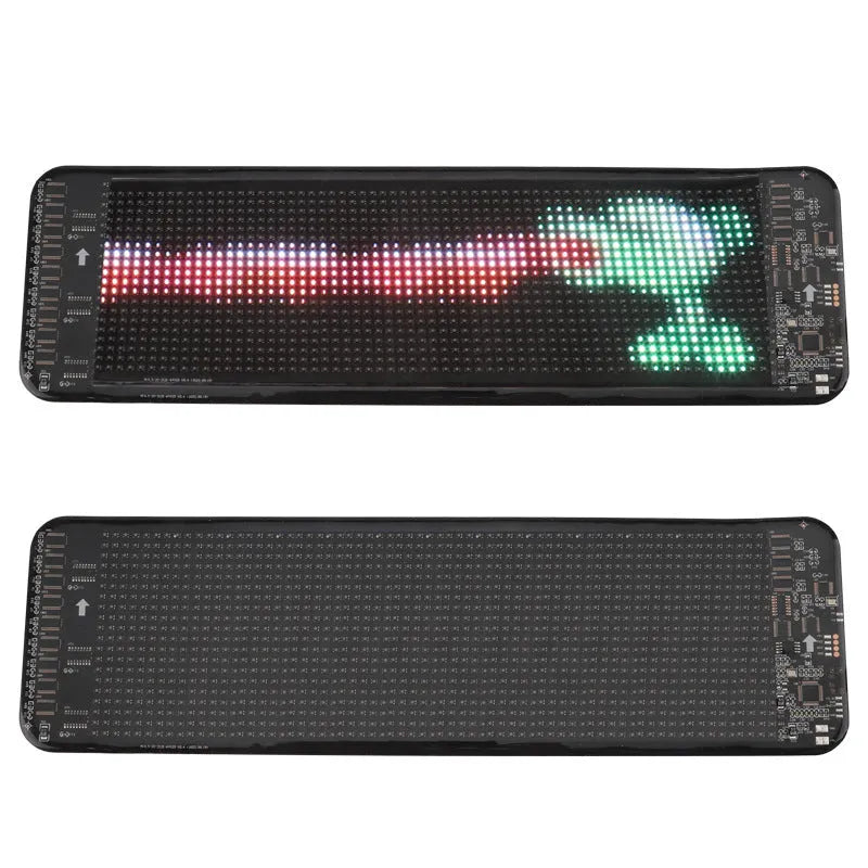 Flexible black Bluetooth LED screen for car rear windshield display with USB cable