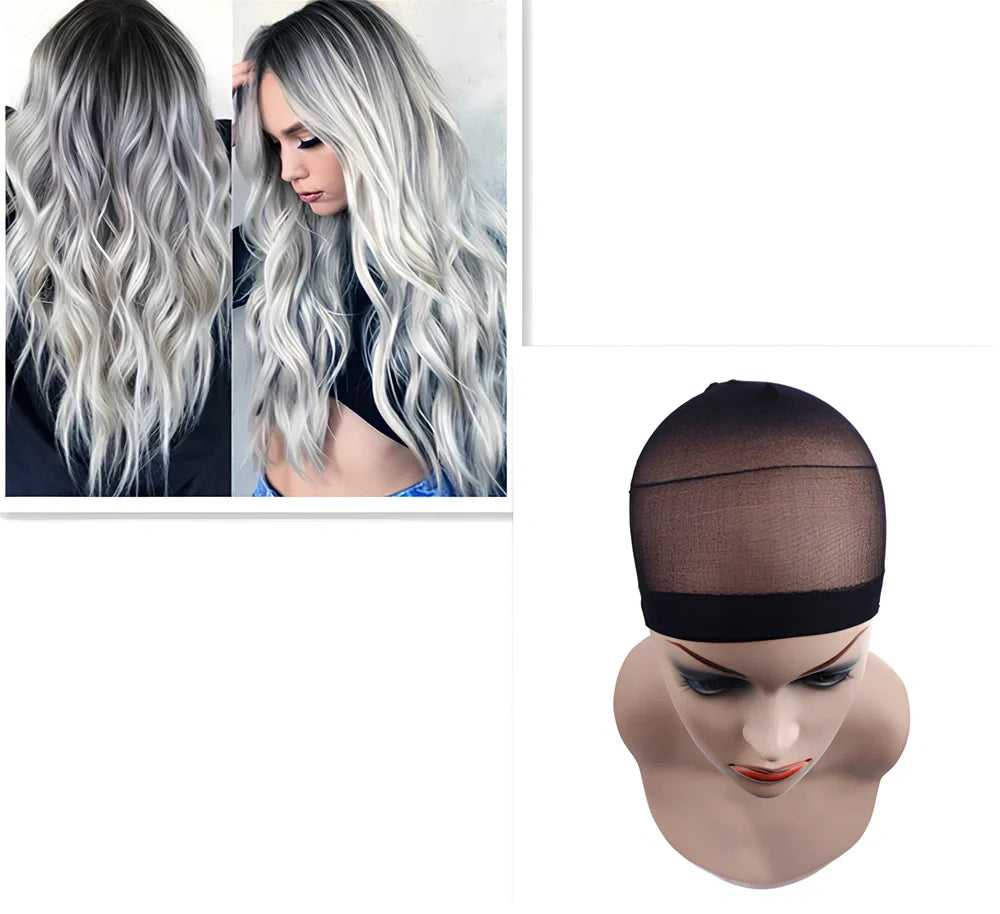 70cm long curly black gradient wig with high temperature wire hairline, fits any face shape and skin tone