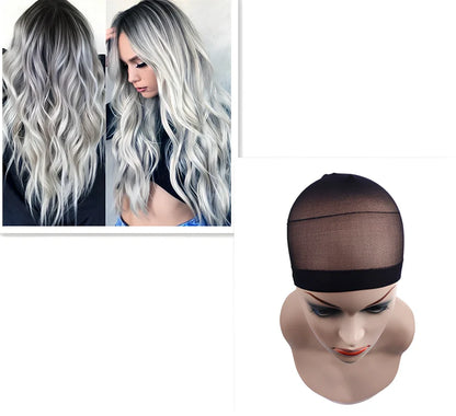 70cm long curly black gradient wig with high temperature wire hairline, fits any face shape and skin tone