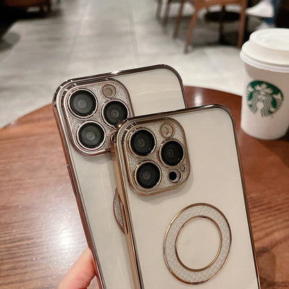 Electroplated TPU iPhone case with built-in lens protection in various colours