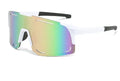 Square frame cycling sunglasses in C1 black frame with full grey film, conventional size, unisex street style