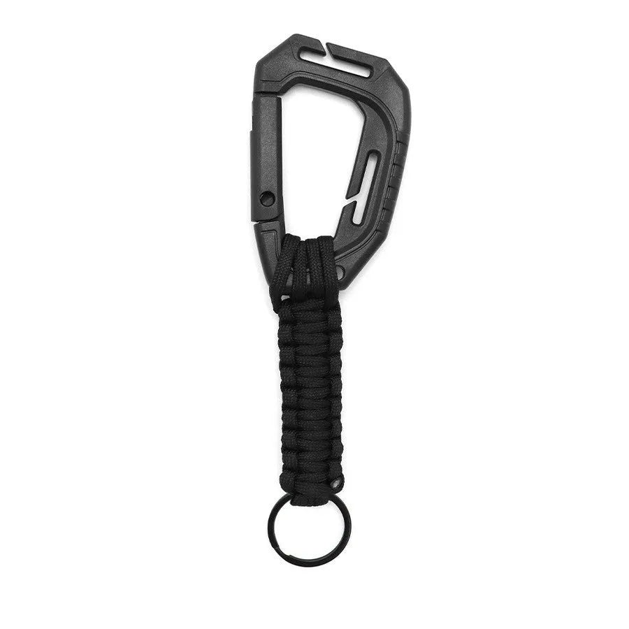 Outdoor mountaineering woven D-shaped plastic hook in black colour
