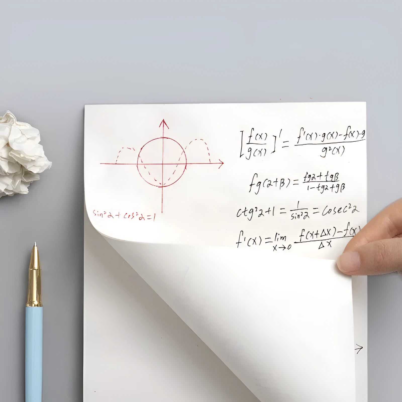 A4 blank draft notebook with calculus and eye protection design on a picture colour cover.