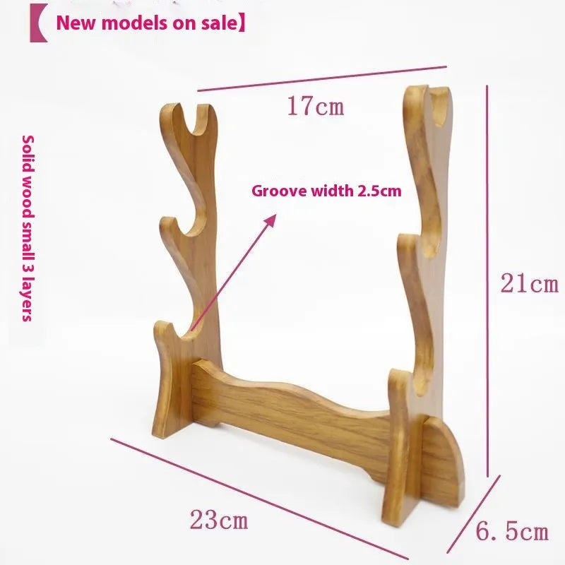 Chinese style wooden multi layer decorative bracket on wall with tiered shelf display