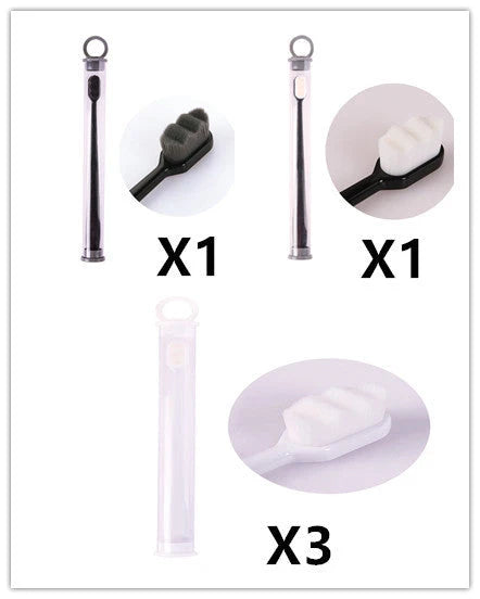 Ultra-fine nylon toothbrush with super soft 2.3cm bristles for sensitive gums
