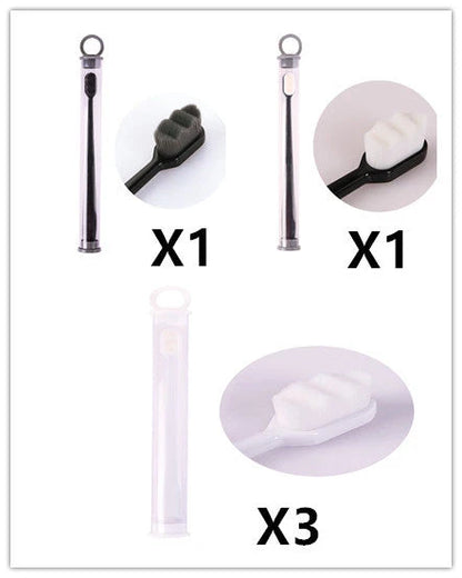 Ultra-fine nylon toothbrush with super soft 2.3cm bristles for sensitive gums
