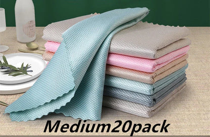 Microfiber dish cloth set for kitchen cleaning, available in multiple sizes and colours