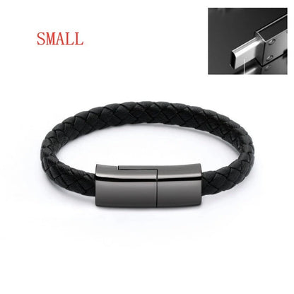 Creative Bracelet Data Cable for Apple, Android, and Type-C devices, wearable and tangle-free