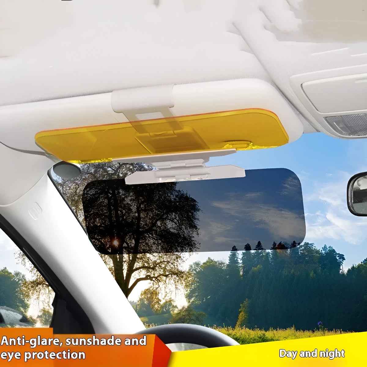 Car day and night dual-use glare proof mirror PVC sun visor extender small 32x12cm large 32x14cm