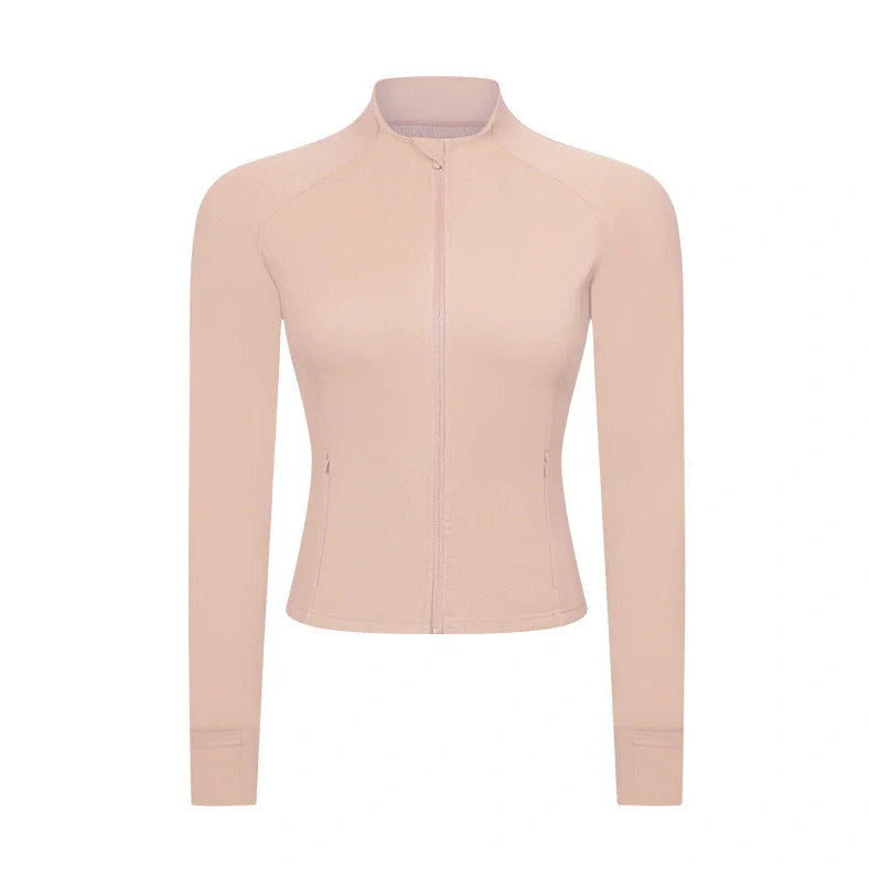 Slim-fit long sleeve yoga cardigan with spandex lining in five colours