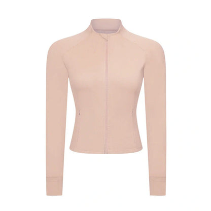 Slim-fit long sleeve yoga cardigan with spandex lining in five colours