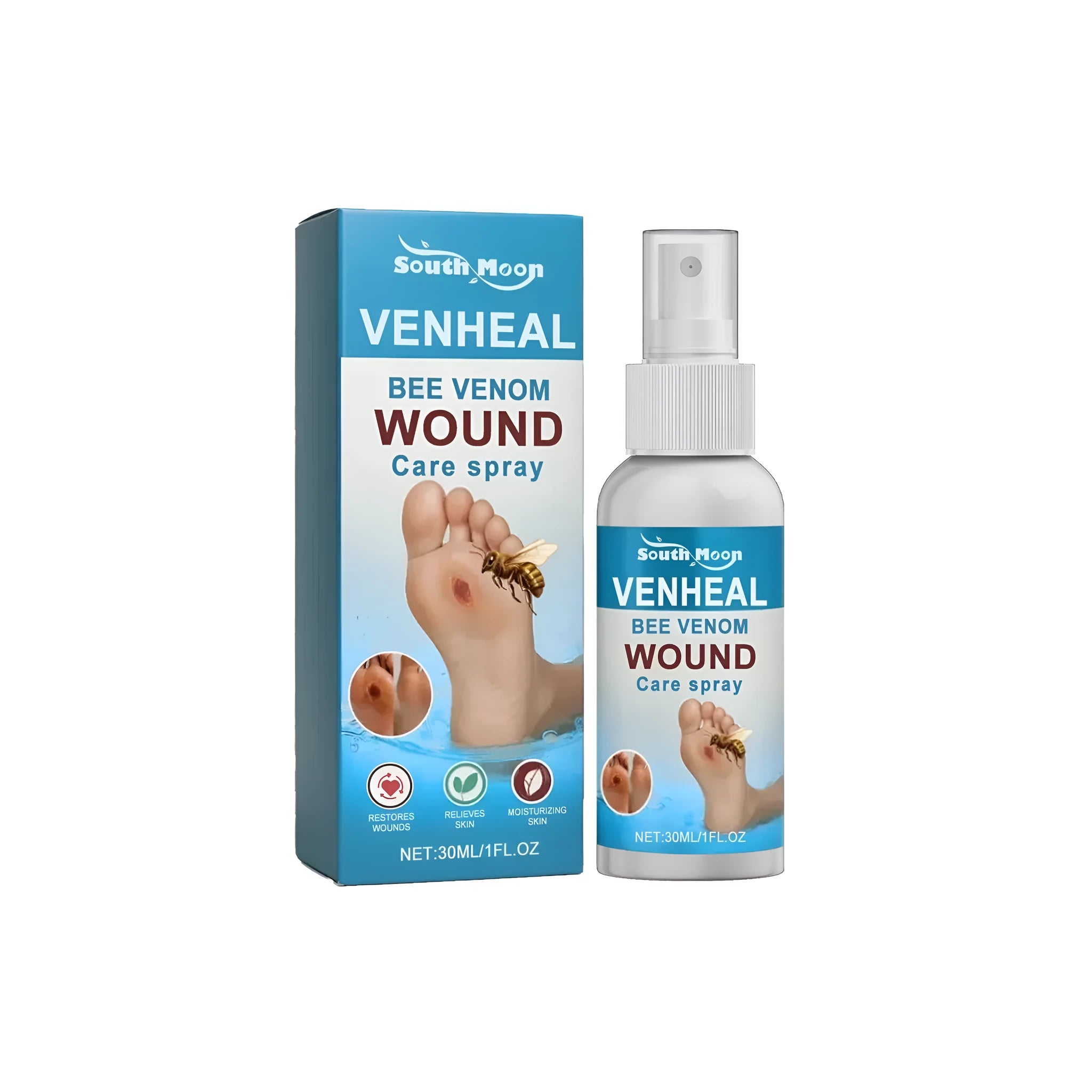 30ml diabetes wound care spray bottle with herbal bee venom formula for slow-healing skin