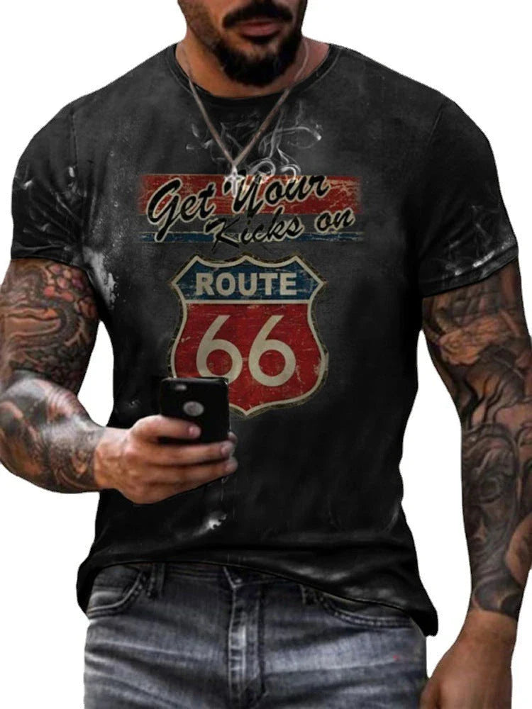 A stylish men's t-shirt featuring a unique digital print design, slim fit, and premium polyester fabric.