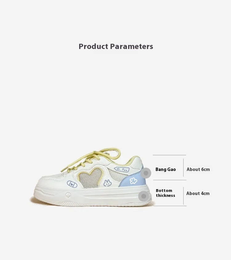 Korean summer mesh sneakers in Meow Rabbit Sea Salt Cheese colour with cross straps