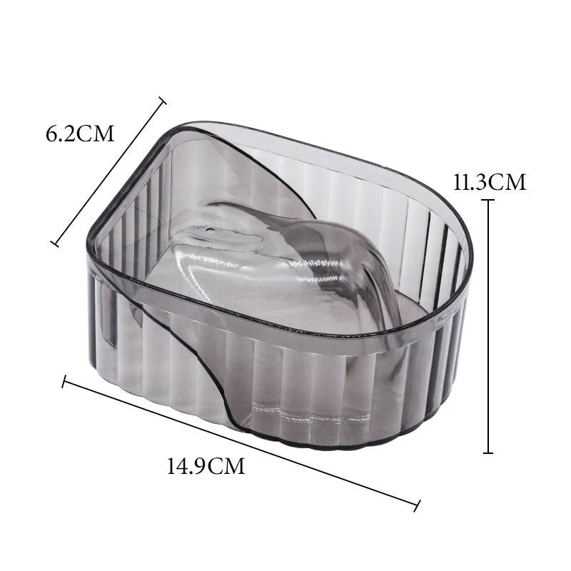 Plastic manicure bowl in transparent colour for nail soaking on white background