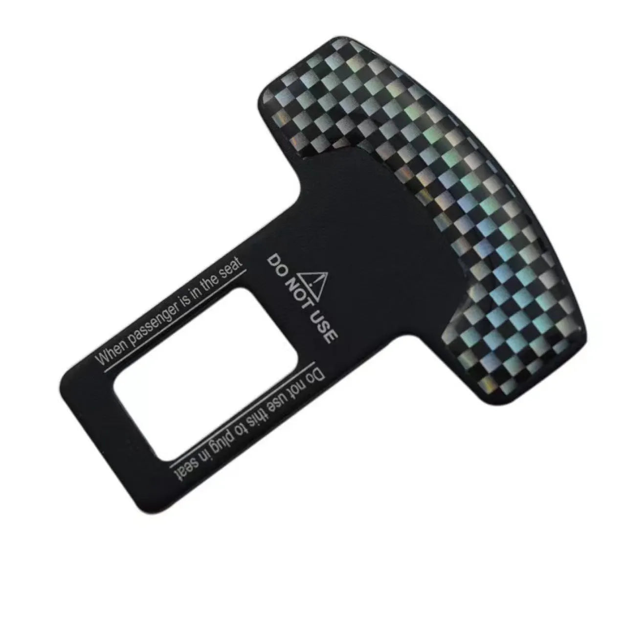 Aluminium key chain bottle opener with a lock tongue tool in frosted carbon fibre finish.