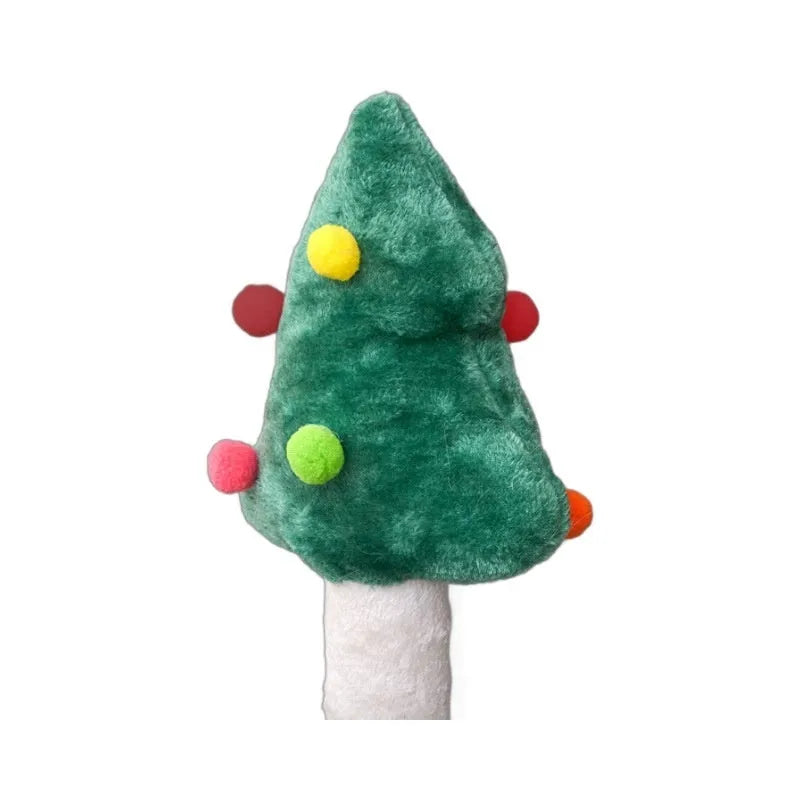 Christmas coloured cat scratching toy with density plate construction and integrated design