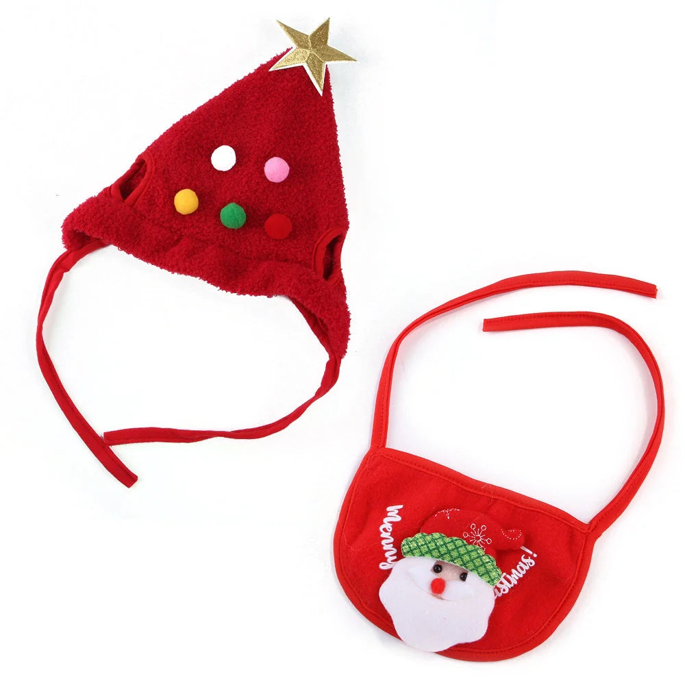 Christmas pet costume with velvet fabric and festive antlers