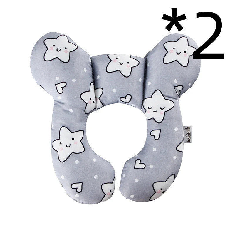 U-shaped baby head support pillow in various styles for car safety seats