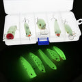 Set of five 3D fluorescent simulation luminous hard bait fishing lures
