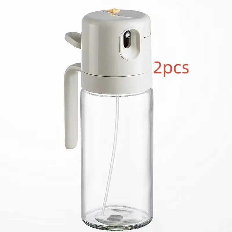 550ml warm grey glass cooking oil sprayer bottle with switchable pouring and spraying cover