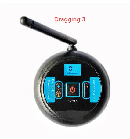 Wireless pet fence transmitter and receiver collar with ABS plastic and TPU construction, IP67 waterproof rating, 150 metre range.