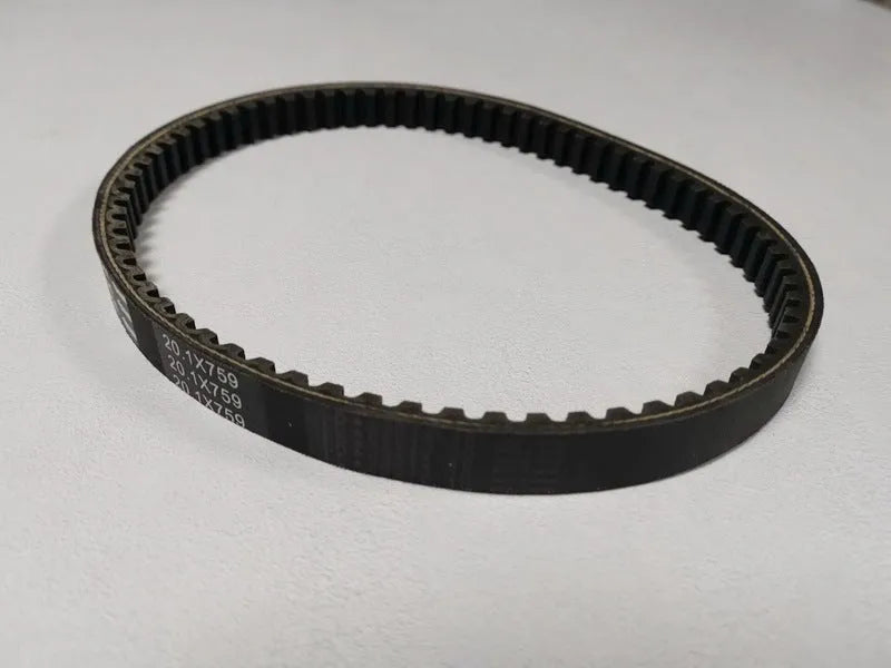 Black motorcycle drive belt with 20.1-759 specification for Guangyang Jili GP110 and Fengli VP110 models