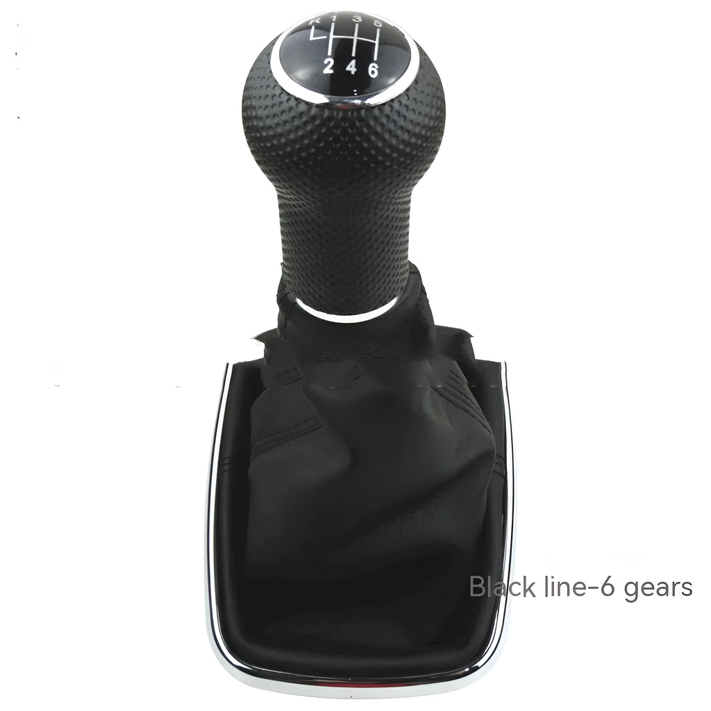 Volkswagen Mk4 gear shifter handle with silver frame and black lines for 6-speed manual transmission