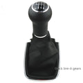 Volkswagen Mk4 gear shifter handle with silver frame and black lines for 6-speed manual transmission