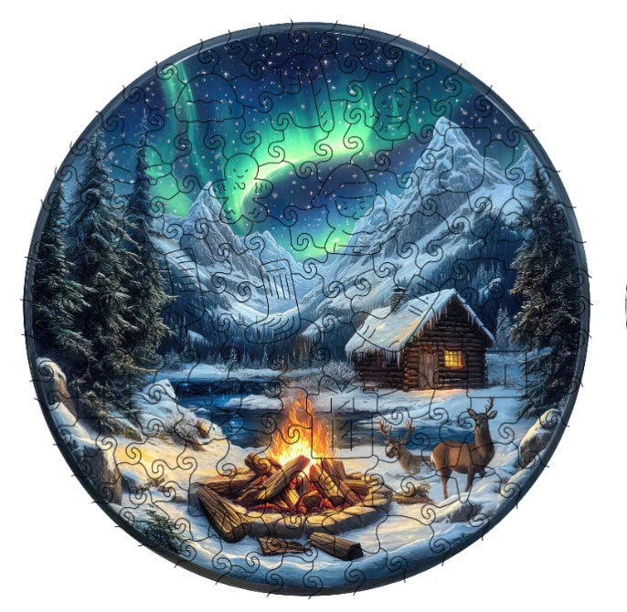 PuzzlesUp Round And Rectangle Wooden Box - Handcrafted Storage Solution