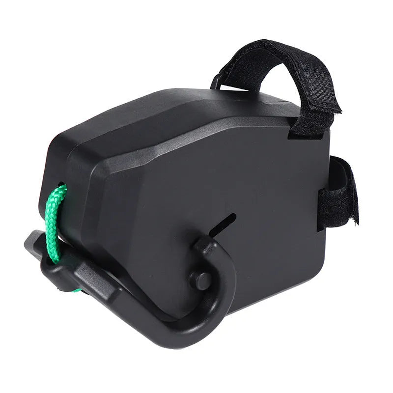 Black plastic and resin bicycle trailer rope for attaching child trailers to adult bicycles