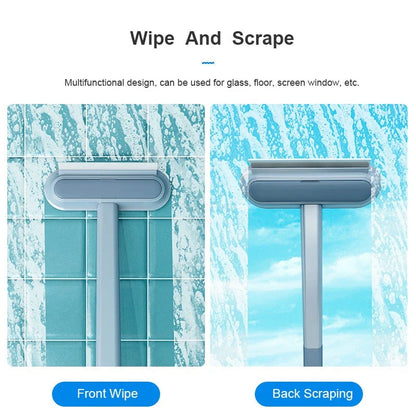 Versatile 4-in-1 Window and Surface Cleaning Brush with Soft Flannel-Covered Bristles for Effective Cleaning on Multiple Surfaces