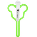 Dog poop bag holder with hands-free clip and hook and loop fastener for leash attachment