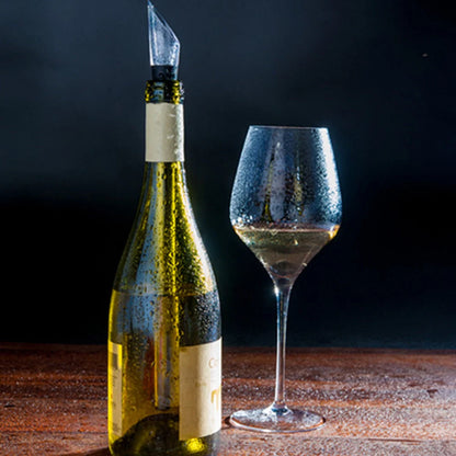 Stainless steel wine chilling rod with leakproof pourer