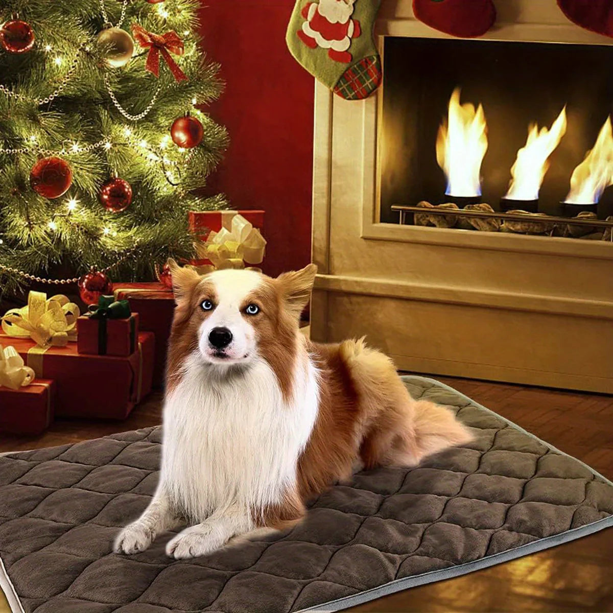 Self-heating thermal pet pad for dogs and cats with non-slip bottom