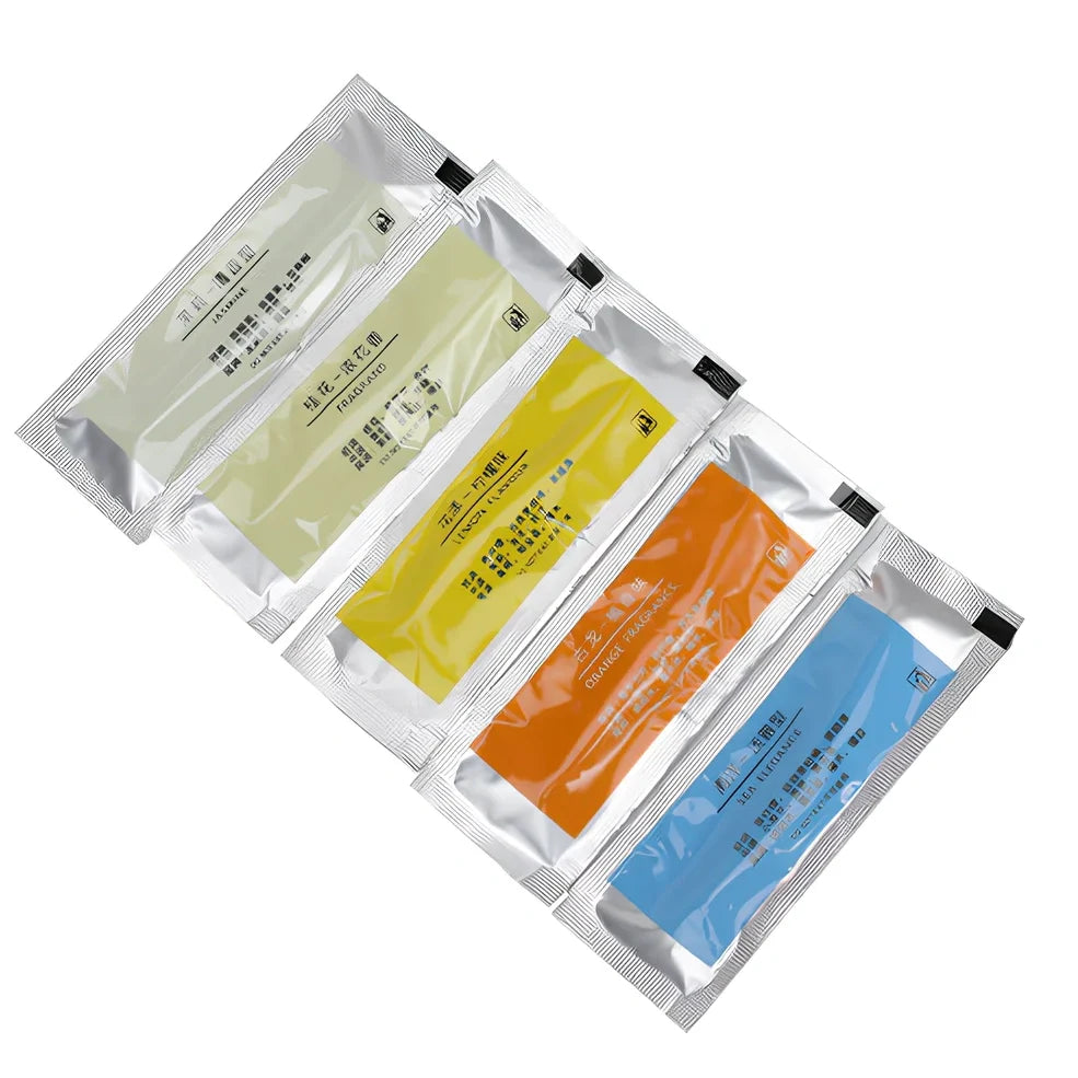 Silver aluminium alloy car vent clip-on air freshener, 83x13mm size, 46g, with replaceable fragrance cores