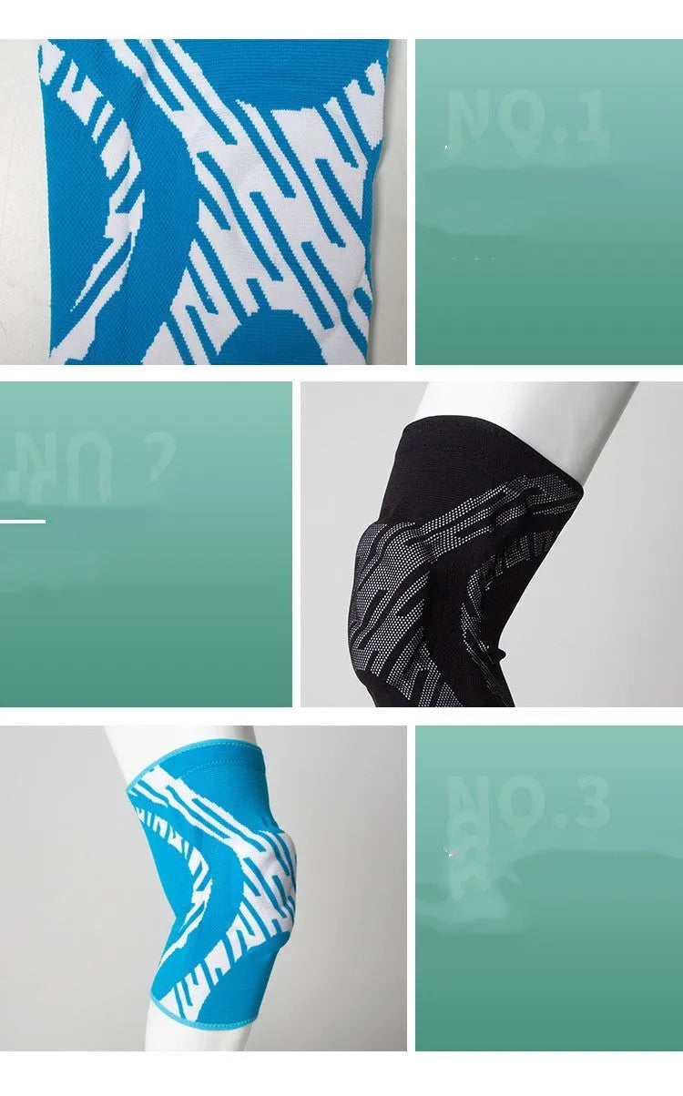 Men's pressurized basketball knee pads in nylon, available in black or blue with sizes S M L XL
