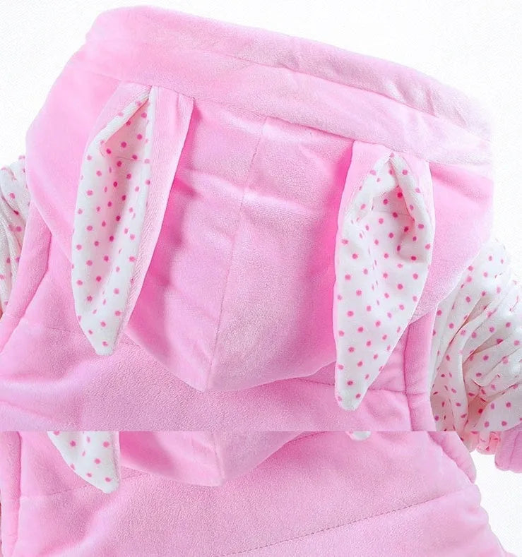 Baby girls autumn winter three-piece clothing set with jacket, pants, and vest in flannel cotton