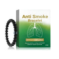 Men's solid bracelet made from glass and black gallstone for smoke prevention.
