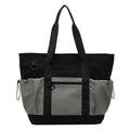Women's lightweight grey yoga fitness travel bag with letter pattern and 36-55L capacity