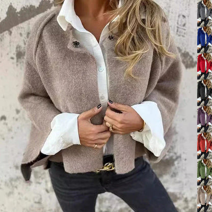 A cozy batwing sleeve cardigan made with a soft, luxurious imitation cashmere blend fabric in a variety of stylish colors.