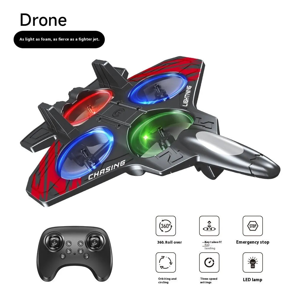 E72 foam remote control toy aircraft in red with gesture recognition feature for indoor children's play