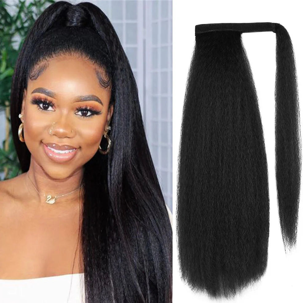 Women's fluffy curly ponytail wig with velcro fastening measuring 10x55cm