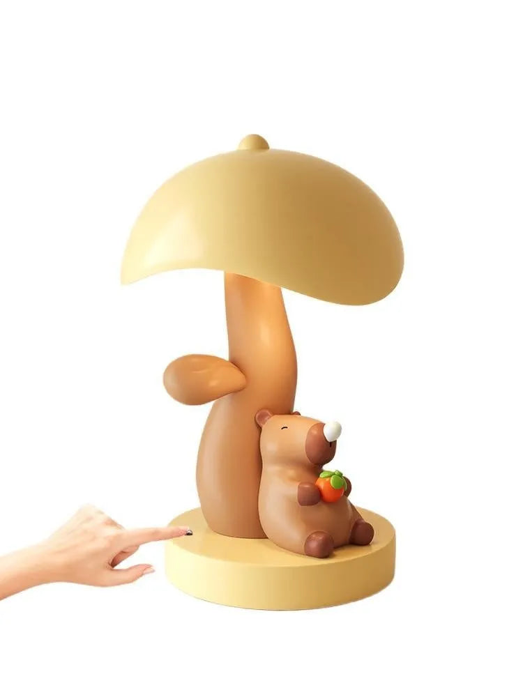 Capabala resin table lamp in khaki colour on a desktop as decoration