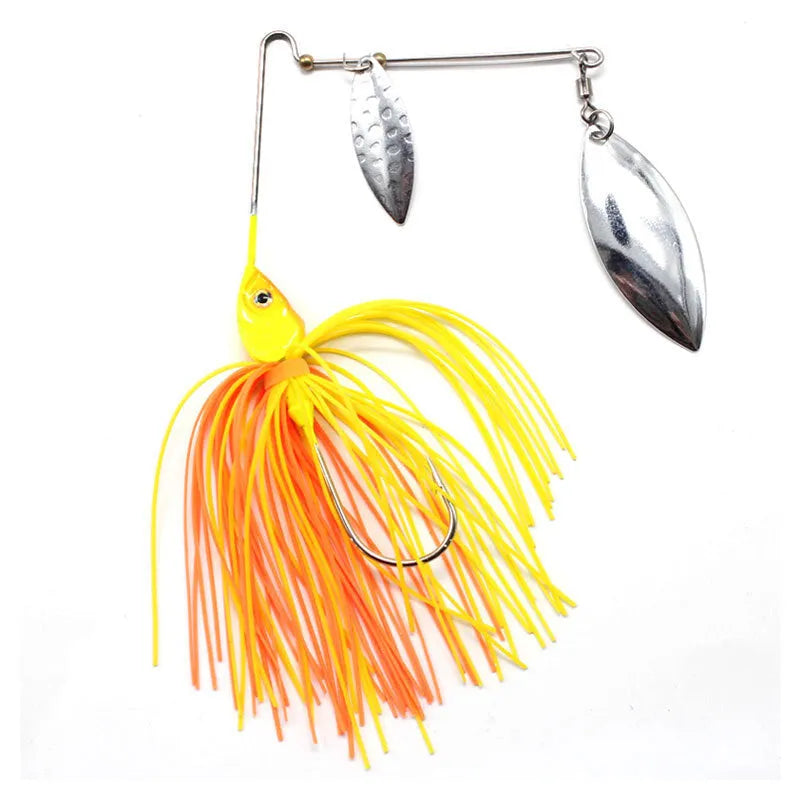 Composite sequin sea fishing lure with tassel beard in blue and white colour, 17g weight
