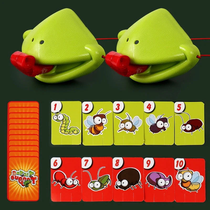 Chameleon Lizard Mask Board Game with puff-activated tongue for family fun
