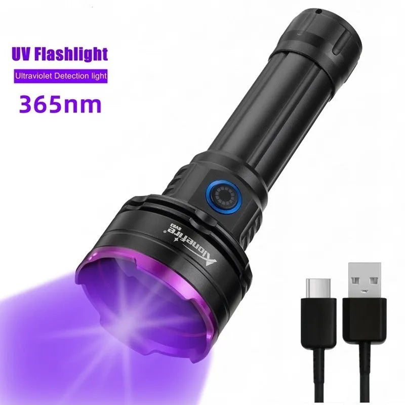 SV83 black light flashlight 30W 365nm UV torch aluminium alloy with battery