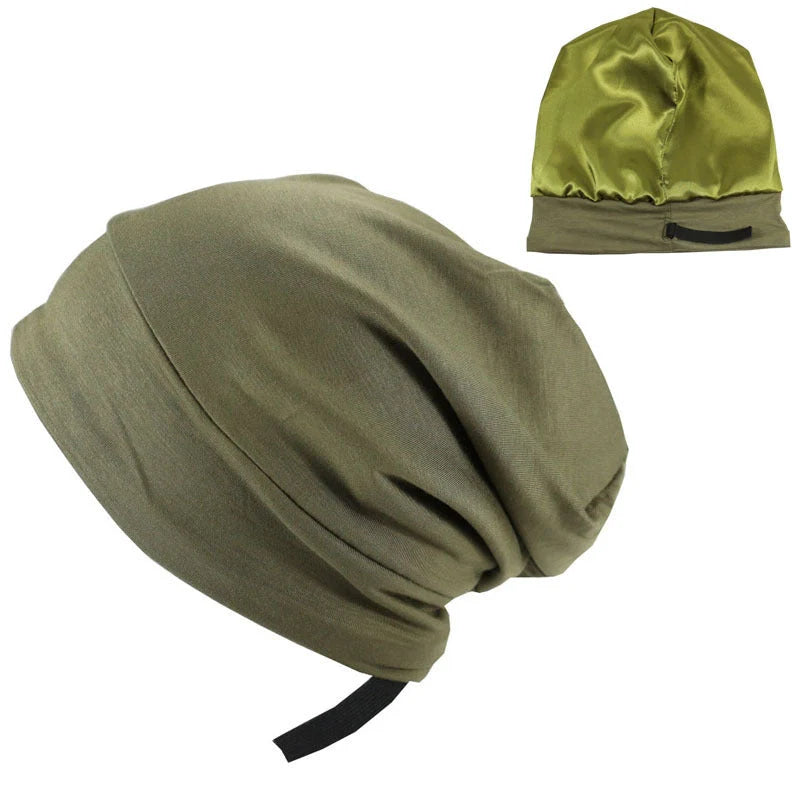 Adjustable men's satin lined hood in various colours for spring and autumn wear